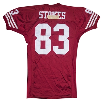 1995 JJ Stokes Game Used San Francisco 49ers Home Jersey Worn on 12-18-1995